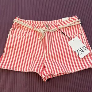 Zara Kids striped beach jean shorts
